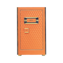 High end Safety Box Smart Fingerprint Lock Security Luxurious Safes Genuine Leather for jewelries cash safety box